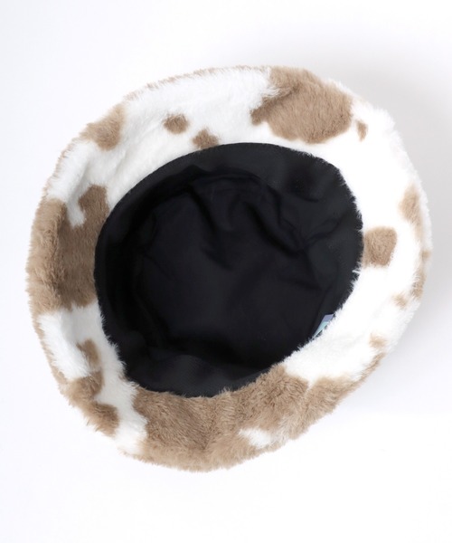 帽子 ハット 総柄フェイクファーバケットハット レディース メンズ