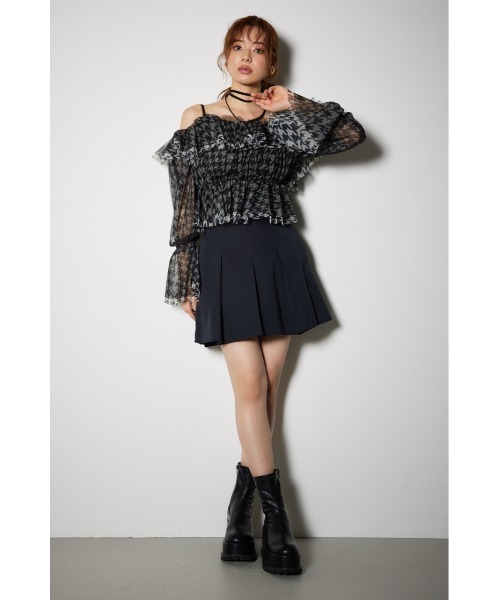 rienda（リエンダ） パンツ ハイウエストタックフレアショートパンツ