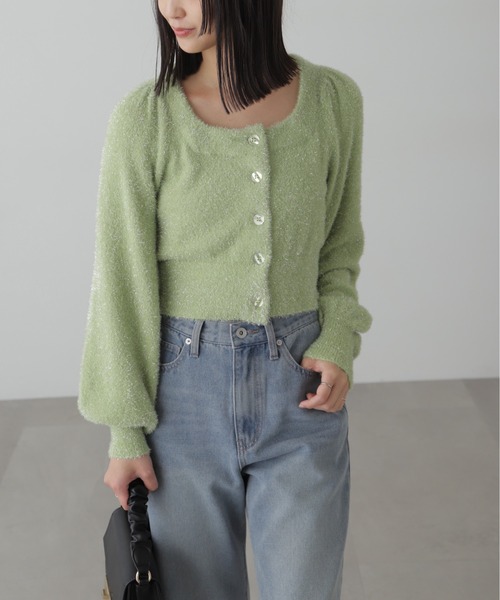 FREE'S MART カーディガン ラメシャギーニットカーディガン レディース