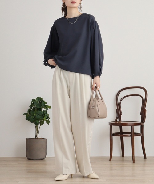 ブラウス シャツ Eglantine パフスリーブ パール付ブラウス レディース EGLANTINE ブラウス シャツ Eglantine パフスリーブ パール付