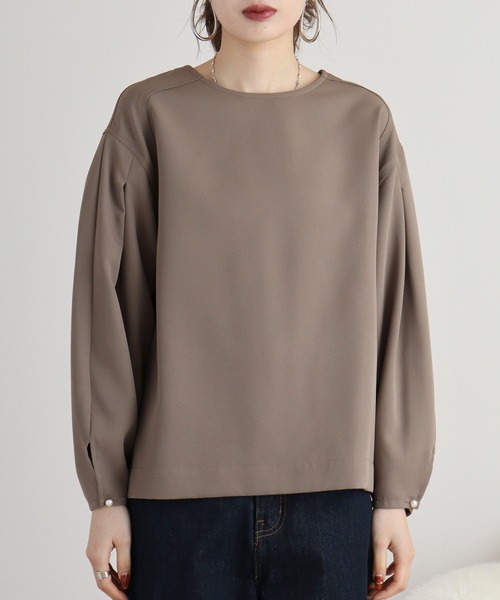 EGLANTINE ブラウス シャツ Eglantine パフスリーブ パール付