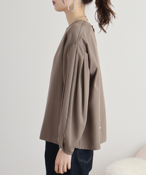 EGLANTINE ブラウス シャツ Eglantine パフスリーブ パール付