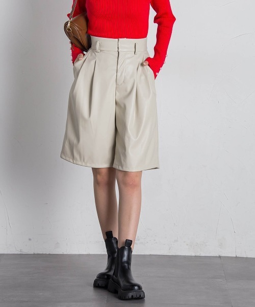 VICKY パンツ 合皮ハーフパンツ「手洗い可能」 レディース : ZOZOTOWN 