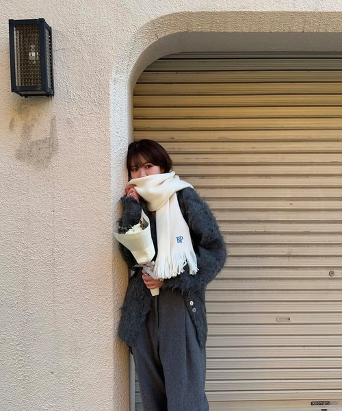 ブルーパランFLUFFY SHAGGY MUFFLER ホワイト BLUE×PALANG（ブルーパラン） マフラー ストール MARSHMALLOW MUFFLER