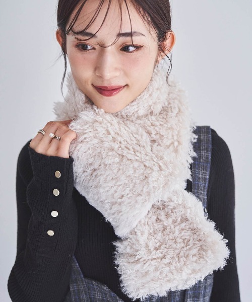 マフラー 「150cm前後の小柄さんサイズ」あったかふわもこ 
