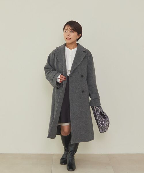 COHINA(コヒナ) バンドカラーバックギャザーシャツ レディース トップス バンドカラーバックギャザーシャツ 【低身長・小柄女性】（シャツ