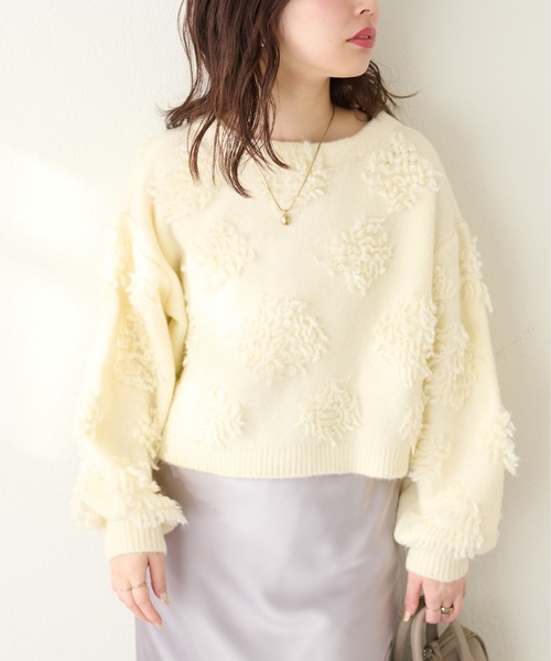 「natural couture」 ニットカーディガン FREE オレンジ レディース_画像9