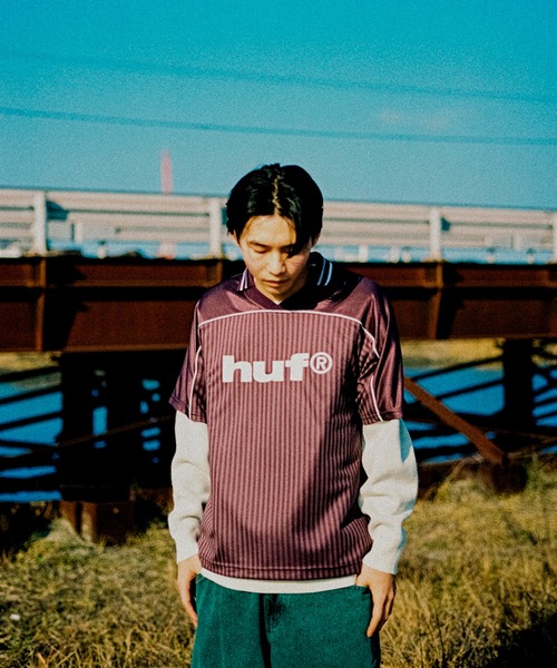 HUF Tシャツ ゲームシャツ HUF tシャツ 89LOGO JERSEY / ハフ プリントロゴ ゲームシャツ