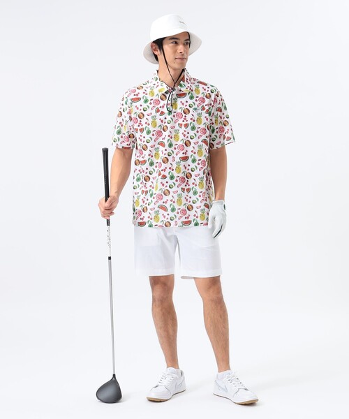 BEAMS GOLF ゴルフウェア　メンズ 花柄 ポロシャツ　半袖　Mサイズ BEAMS GOLF ビームスゴルフ 2025年モデル 半袖ポロシャツ