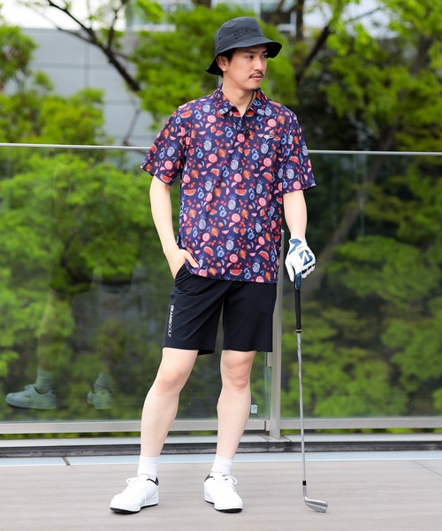 美品　BEAMS GOLF メンズ　ゴルフポロシャツ BEAMS GOLF ポロシャツ 「吸水速乾/UVカット」「MEN」ORANGE