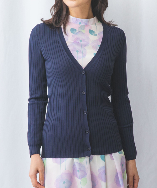 【NARACAMICIE】Vネックリブカーディガン NARACAMICIE ニット セーター 「NARACAMICIE」Vネックリブ