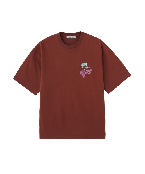 tシャツ Tシャツ ミルクフェド MILKFED GLITTER MELTY CHERRIES SS TEE レディース ブランド 夏 ブラック さくらんぼ MILKFED. tシャツ GLITTER MELTY CHERRIES S/S TEE レディース