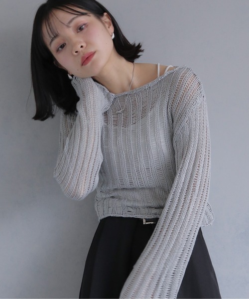cheriella ニット セーター 「cheriella」メッシュ風ルーズニット