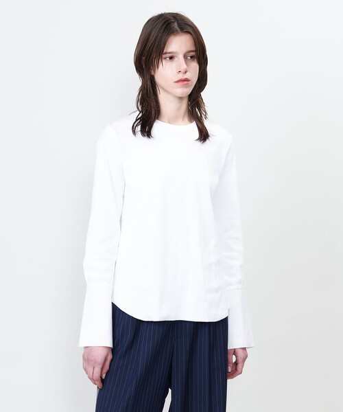 tシャツ 「ASTRAET」リブ コンビ クルーネックカットソー レディース