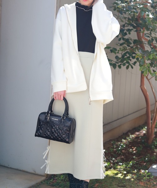 【値下げ】新品タグ付き♡axes femme♡チュール使いロングパーカー チュール刺繍ロングカーデ【期間限定価格】 | 衣料 | axes femme