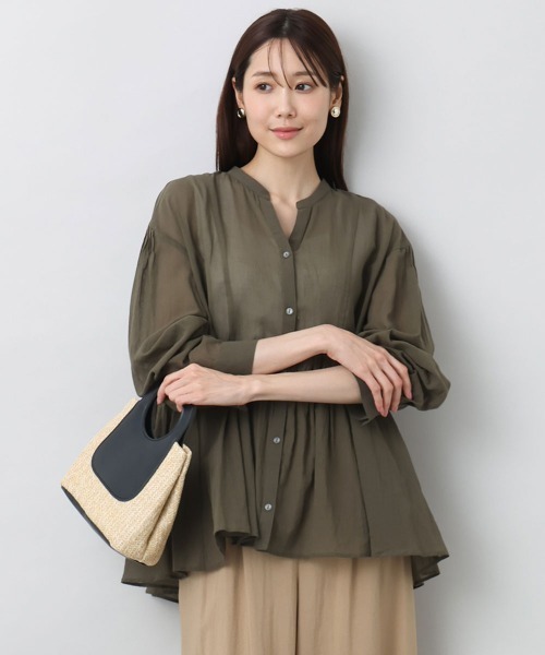 ブラウス シャツ コットンシフォンブラウス/洗える レディース