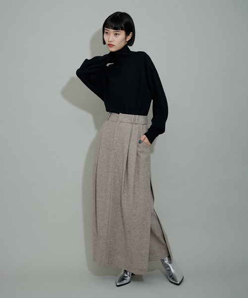 「ADAM ET ROPE'」 スカート 36 チャコールグレー レディース_画像2
