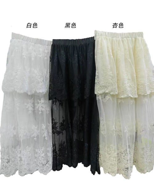 スカート レース×刺繍シアースカート : ZOZOTOWN Yahoo!店 - 通販