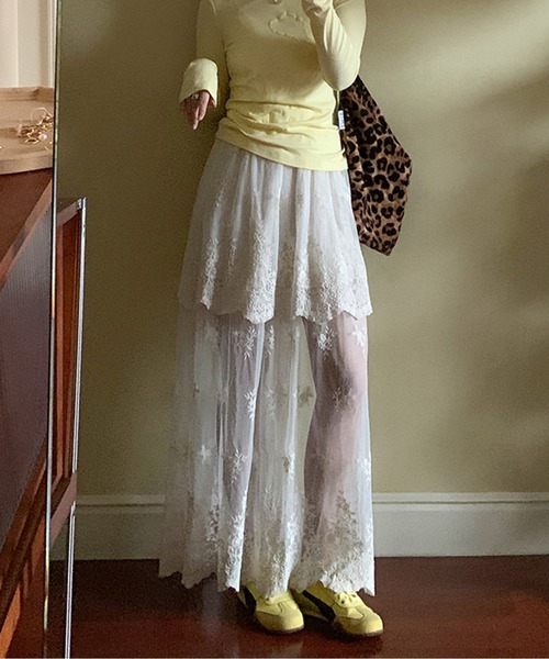 スカート レース×刺繍シアースカート : ZOZOTOWN Yahoo!店 - 通販