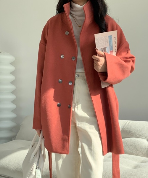 「ECLIN」 チェスターコート FREE ローズ レディース_画像2