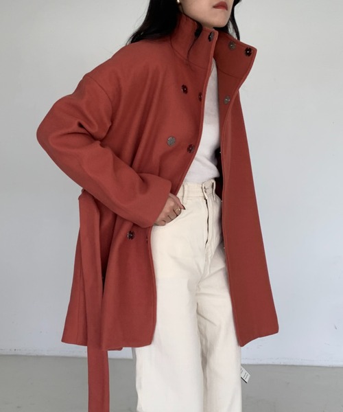 「ECLIN」 チェスターコート FREE ローズ レディース_画像4