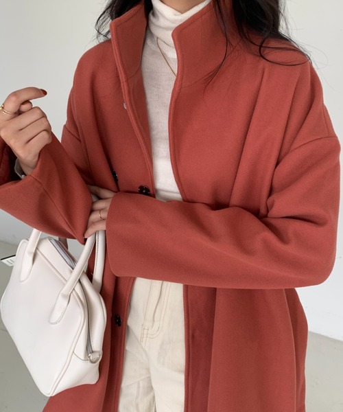 「ECLIN」 チェスターコート FREE ローズ レディース_画像5