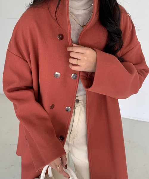 「ECLIN」 チェスターコート FREE ローズ レディース_画像6