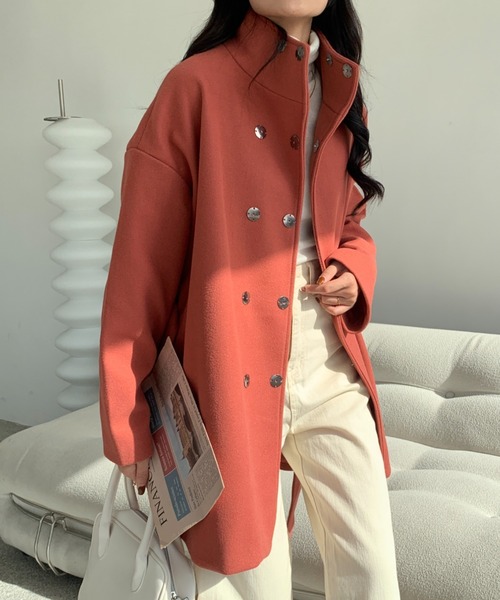 「ECLIN」 チェスターコート FREE ローズ レディース_画像7