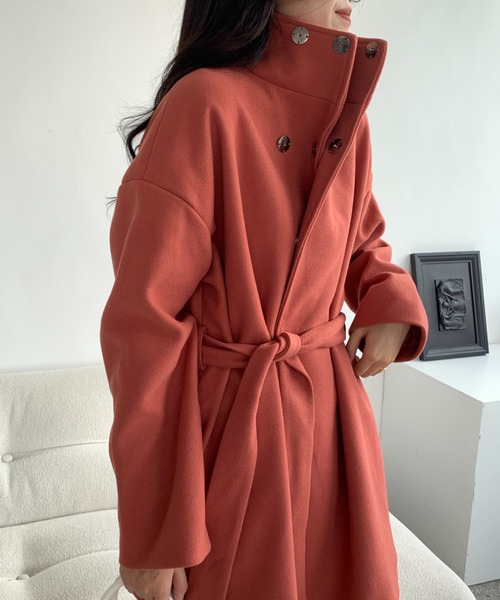 「ECLIN」 チェスターコート FREE ローズ レディース_画像8