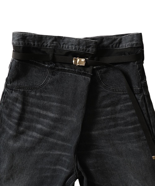 パンツ DRESSLAVE over tuck black denim pants DRESSLAVE（ドレスレイブ） ジーンズ デニム デニムパンツ over tuck