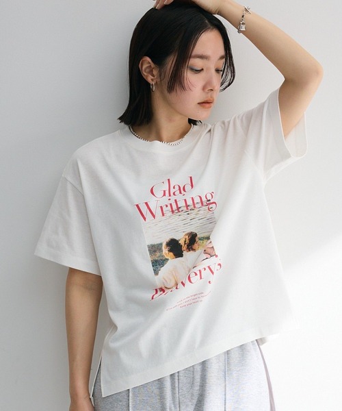 【大人気 おしゃれ】プリントボックスTシャツ 2色 Green Parks tシャツ フォトプリントボックスTシャツ レディース
