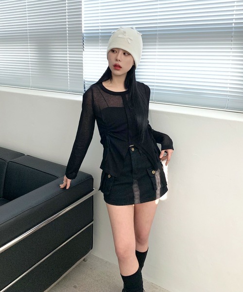 「FOLLOWIN」 ニットキャップ ONE SIZE ブラック レディース_画像2