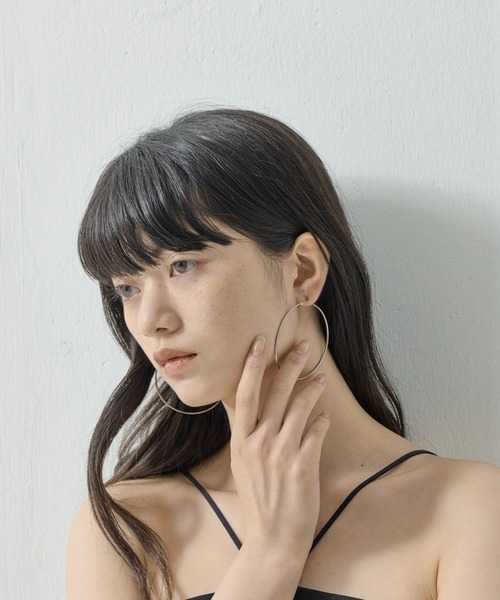 ORLEAN ピアス シンプルフープピアス 6cm レディース : ZOZOTOWN Yahoo