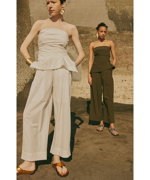 OMMO tシャツ TUCK FLARE BARE TOP レディース : ZOZOTOWN Yahoo