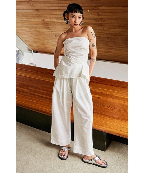 OMMO tシャツ TUCK FLARE BARE TOP レディース : ZOZOTOWN Yahoo