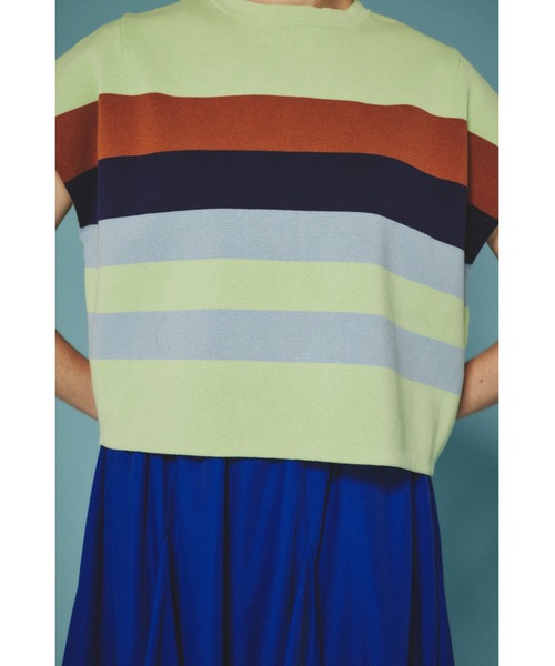 HeRIN.CYE tシャツ Border box tops ボーダーボックストップス