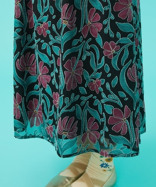 Jocomomola（ホコモモラ） スカート オパールプリントフラワーフレア