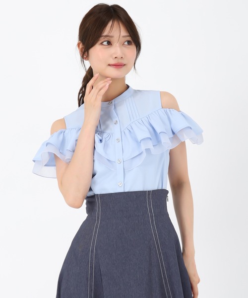ブラウス シャツ 2026春夏新作 フリル肩開きシャツブラウス レディース MISCH MASCH ブラウス シャツ 2026春夏新作 フリル肩開きシャツ
