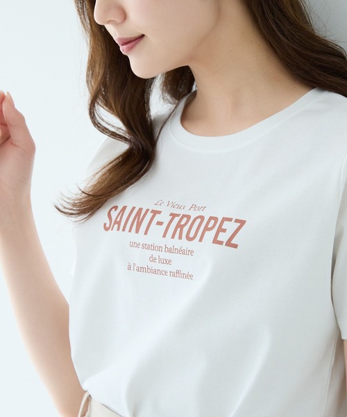みみみ レディース Tシャツ T-ANGIE M ANGIE tシャツ カレッジロゴ ハーフスリーブ Tシャツ レディース
