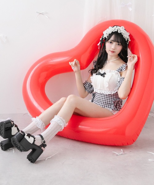 DearMyLove 水着 ハートレースフリルヨークメイドさん水着