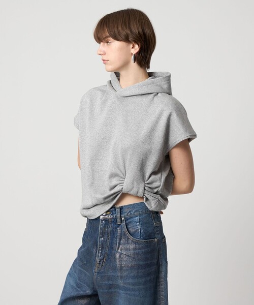 ASTRAET - ASTRAET アストラット ノーカラージャケット ツイード 切替 異素材MIX ASTRAET アストラット ノーカラージャケット ツイード 切替 異素材MIX