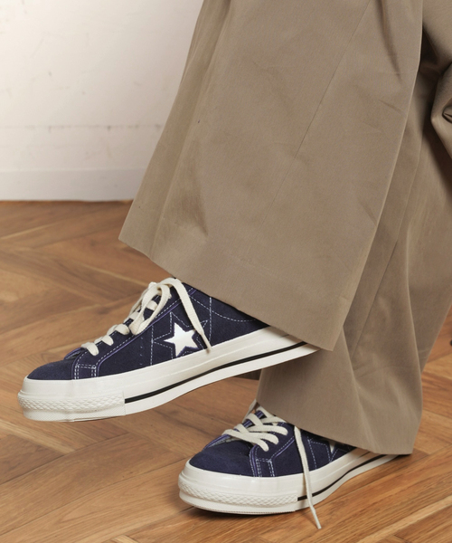 「CONVERSE」 ローカットスニーカー 24.5cm パープル レディース