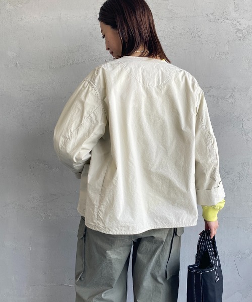 DANTON ノーカラージャケット ベージュ サイズ36 Danton 「DANTON」 ノーカラージャケット 36 グレイッシュ