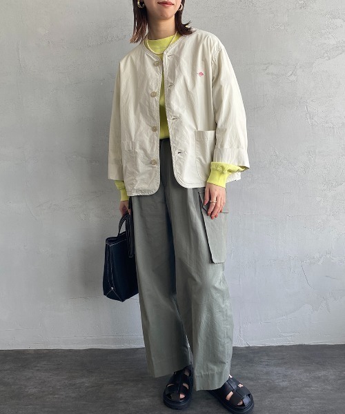 DANTON ノーカラー　ベージュ Danton 「DANTON」 ノーカラージャケット M ベージュ レディース