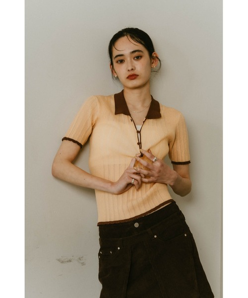 tシャツ sheer polo knit レディース