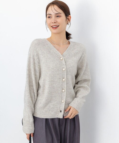 組曲 スパンコールヤーン カーディガン 組曲（KUMIKYOKU） カーディガン スパンコールヤーン カーディガン