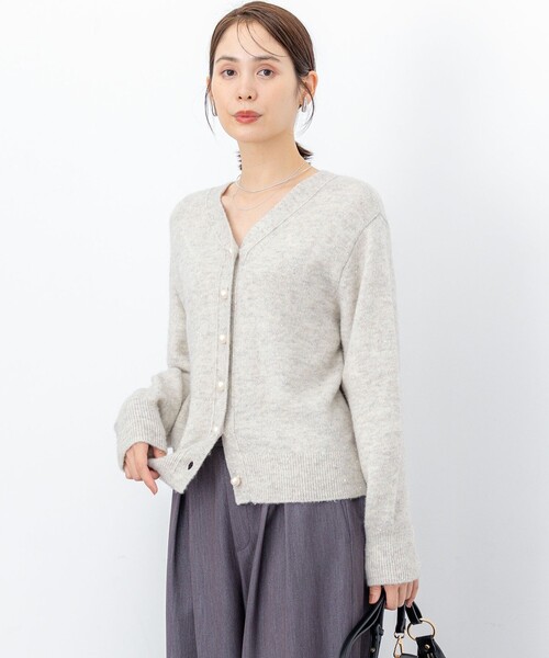 組曲 スパンコールヤーン カーディガン 組曲（KUMIKYOKU） カーディガン スパンコールヤーン カーディガン