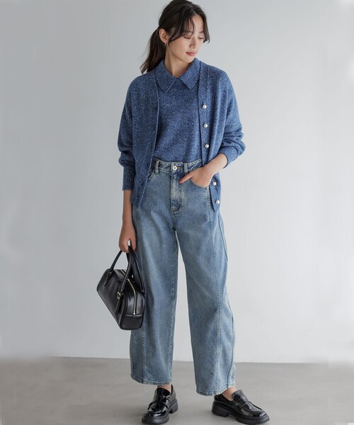 組曲（KUMIKYOKU） カーディガン スパンコールヤーン カーディガン