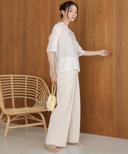 「Bab」 半袖ブラウス M チャコールグレー レディース_画像7