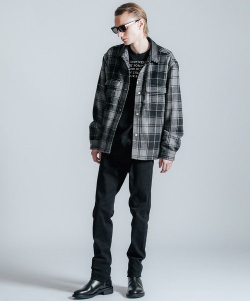 CRIMIE（クライミー） ブルゾン アウター LEATHER COLLAR CHECK CPO 